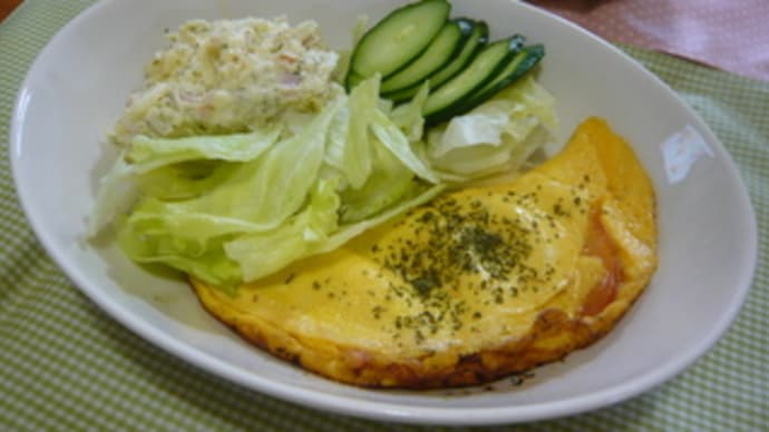 今日の晩御飯(トマトオムレツ)
