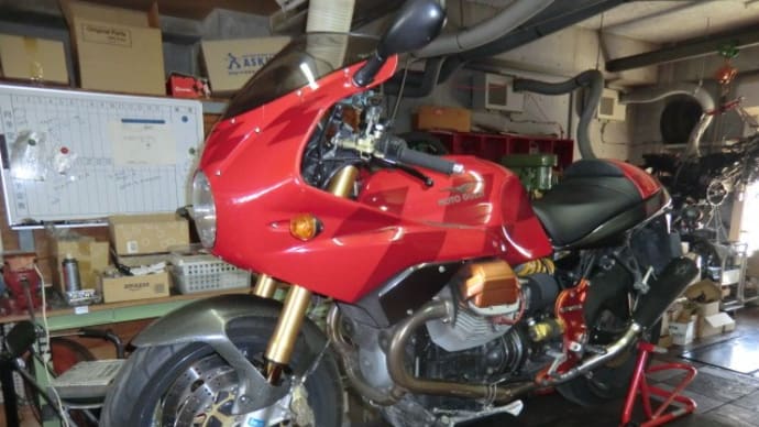 MOTO GUZZI (モトグッツィ) V11 Rosso Corsa が ミッション不調で 遠方(奈良) から入庫