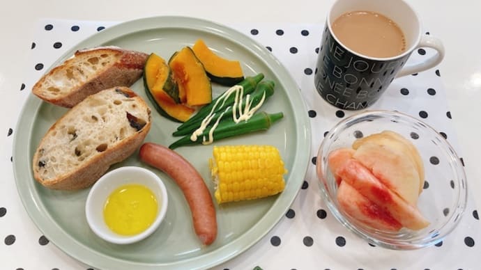 夏野菜がいっぱいの朝ごはんと、日経株価が乱高下〜