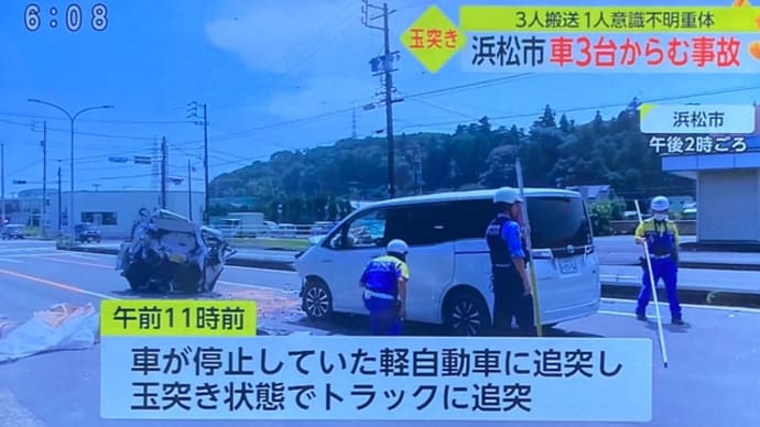 静岡でクソ外道がワゴン車で軽乗用車に追突して軽の人を殺害
