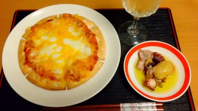 夕食はアヒージョ
