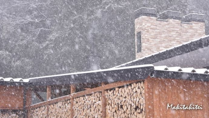 他所は知らんが今年は雪が多い - 焚いた薪は3棚で12立方m焚いてた頃がウソみたい