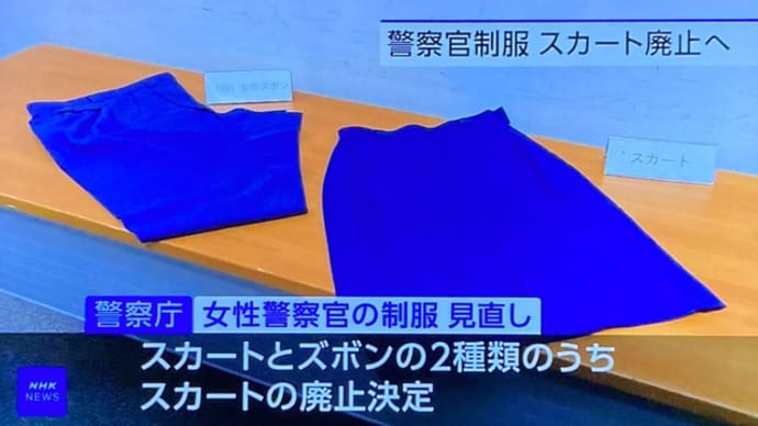 婦警さんのスカート廃止。・゜・(ノД`)・゜・。