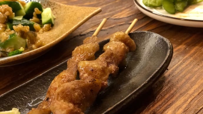 京丘　炭火燒鳥專門店で焼き鳥にビール＆ハイボール