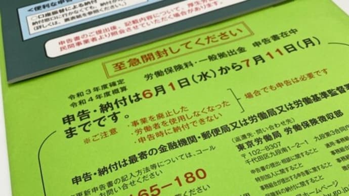 緑色の大きい封筒と茶色の大きい封筒