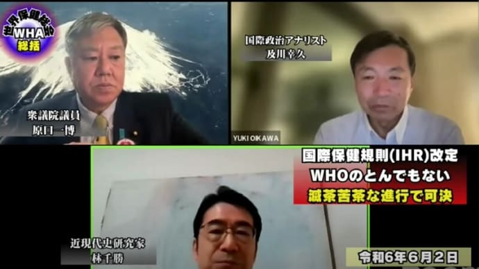 WHO・「IHR国際保健規則」の改訂・・・WHOと日本政府の役人が勝手に話を進め「勝手に改訂決定!」・・・「決め方がおかしい!」。