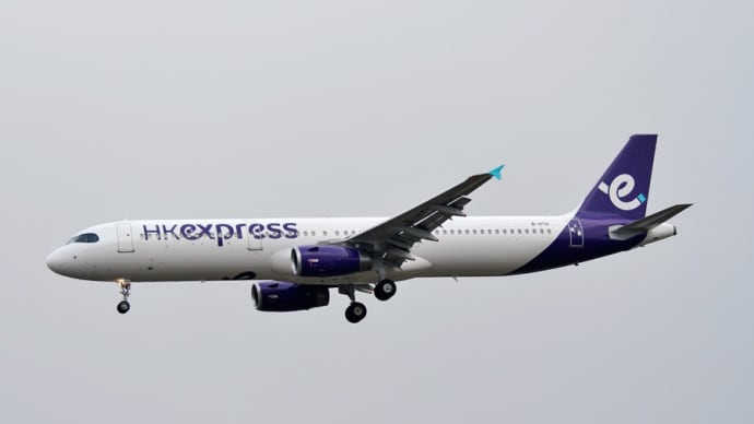 香港エクスプレスの新塗装 福岡空港