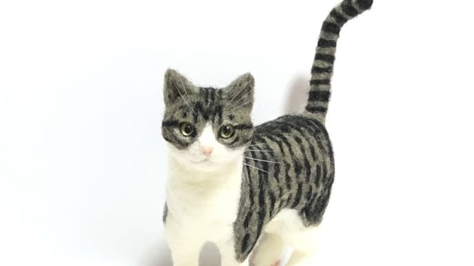 羊毛フェルト🐈キジ白猫