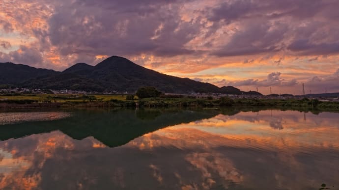 千股池夕焼け