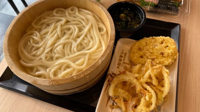釜揚げうどん(^^)天むすランパス