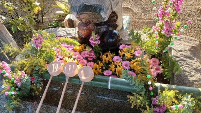 藤田神社の花手水～2024年3月2日