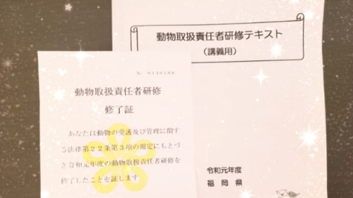 動物取扱責任者研修に行って来ました!