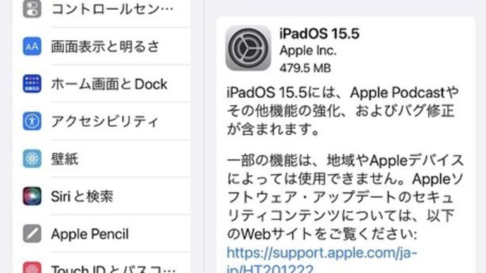 iPadOS 15.5 がリリースされました。