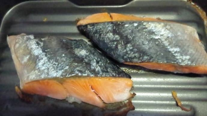 チリ産銀鮭甘塩にひと手間かけて昨日の晩ご飯＆今日の朝食にしたんだね：P