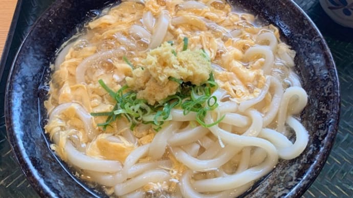 讃岐うどんはなまるで生姜玉子あんかけうどん