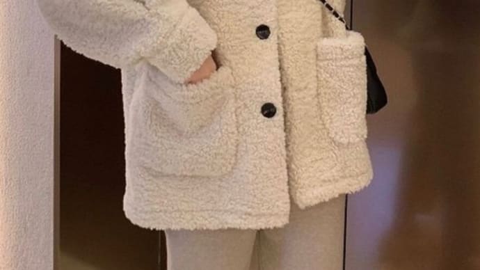 韓国ファッション レディース ボアブルゾン ボタン ボアジャケット アウター もこもこ