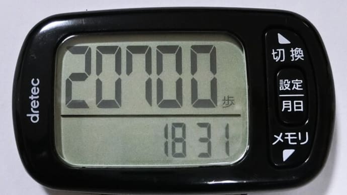 今日の「万歩計」は「20700」歩です