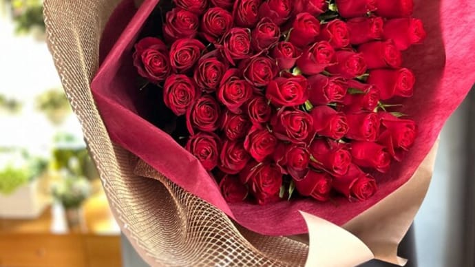 還暦御祝赤バラ６０本のお花束