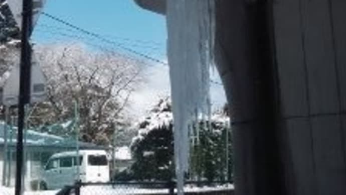 3月なのに氷柱が!