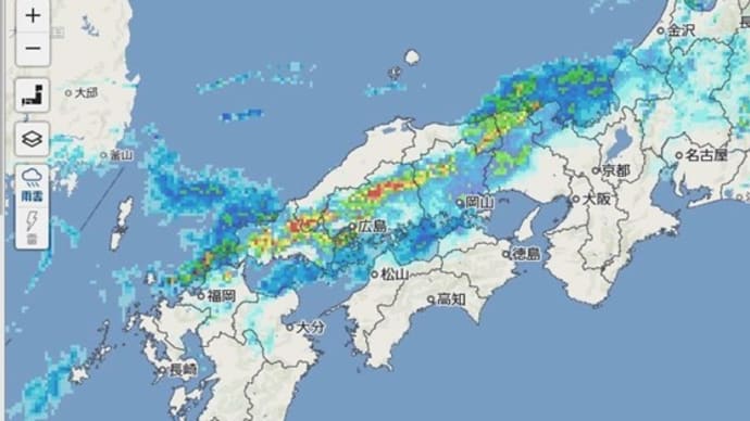 西日本岡山市まで梅雨前線南下