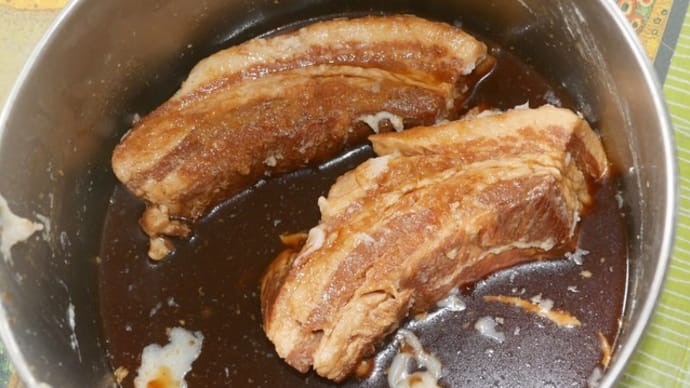 ゆうべのウチ飯・・・東坡肉(トンポウロウ)を作った・・・日本でいえば沖縄のラフテー、鹿児島の角煮