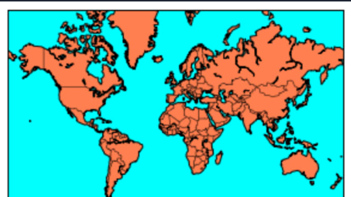 世界地図を描くpythonプログラム