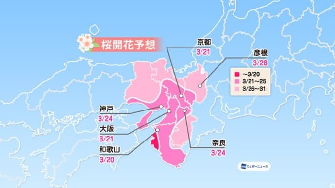 桜の開花予想(再編集)