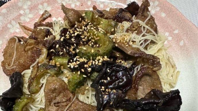 1854 ゴーヤとレバーの素麺チャンプル