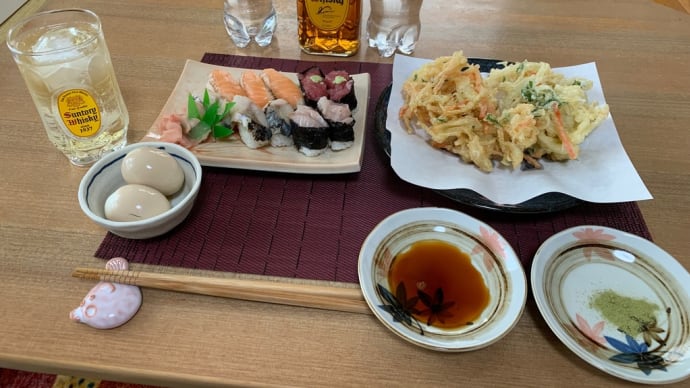 寿司と天ぷら晩酌