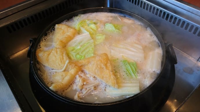 出来立てビールを飲みながら水炊き
