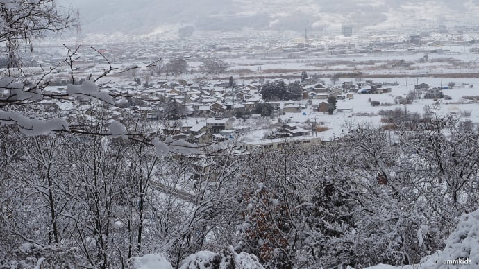 雪景色の善光寺平。妻女山へ登ってみました。黒大豆きな粉入お好み焼き・小田巻蒸し。我が家の祖先が真田幸村の影武者だった(妻女山里山通信)