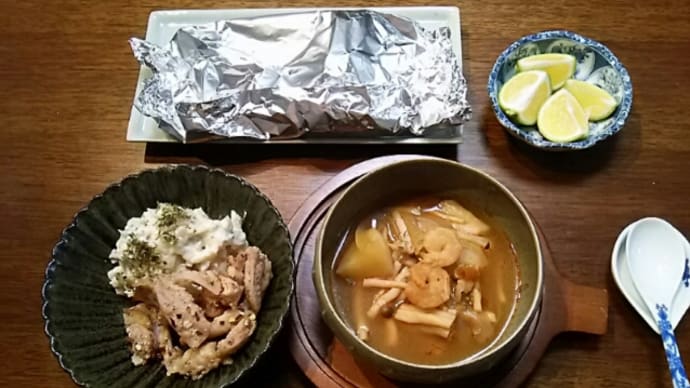 かぼすと椎茸を見つけたから！の献立(笑)
