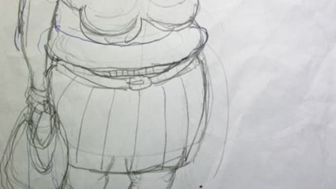 パステル画「ビールの絵」の下絵デッサン