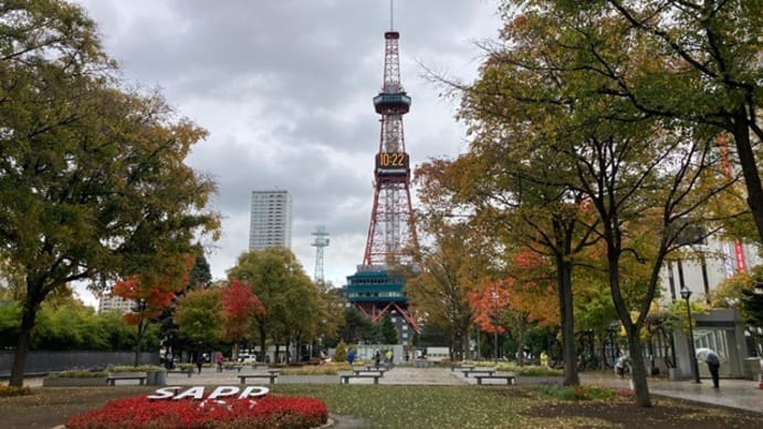 さっぽろテレビ塔を見て特急北斗10号に乗車せんとす