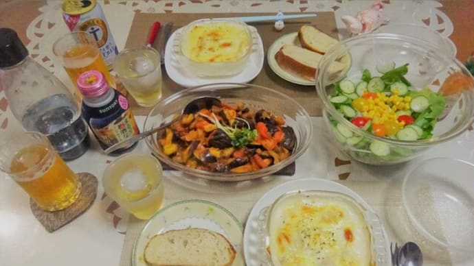 朝ドラ 万太郎が基隆に🚢グラタンとラタトゥイユでまるで梅酒なノンアルコール