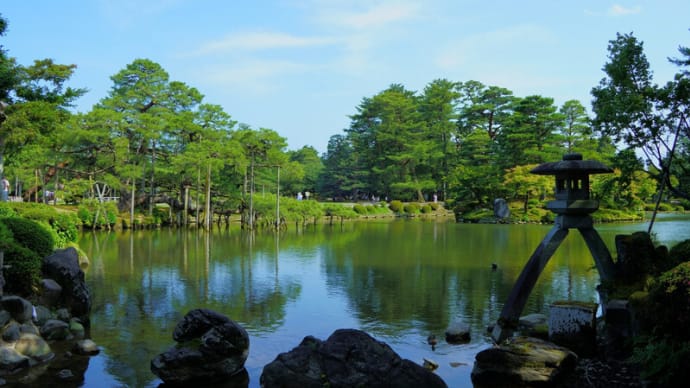 ●久しぶりに兼六園に 6月の兼六園(1) 徽軫灯籠 カルガモ 鯉 内橋亭 萩