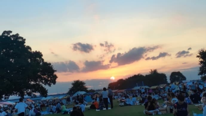 2023.8.12(土) 🎇熊谷花火🎇 18時20分美しい夕焼け まもなく… 超ひさびさ4年ぶりの熊谷花火