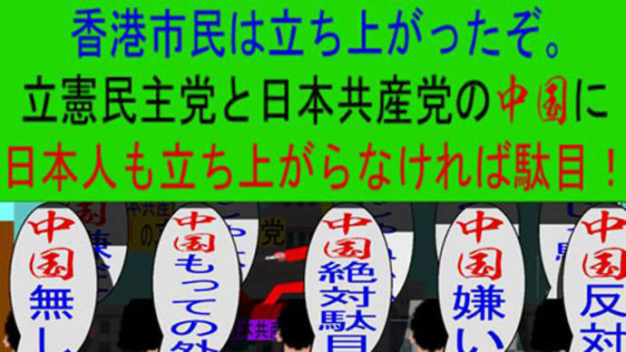 日本共産党と立憲民主党の中国に香港市民のように立ち上がりましょう。群衆編(9)