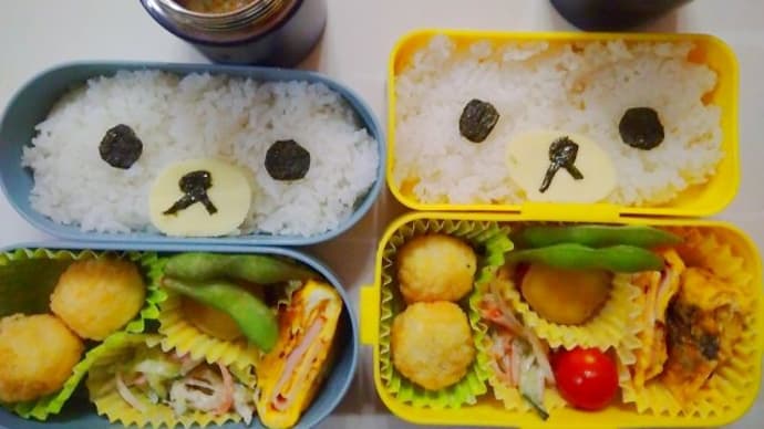 長男、次男、三女お弁当(コリラックマお弁当)3/15