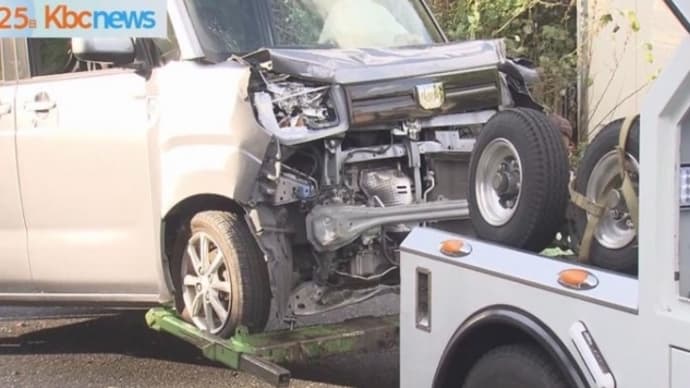 福岡で牛乳配達の老人が軽乗用車で民家に打つかる