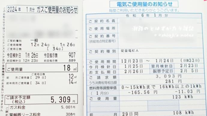 1月の節電・節ガス