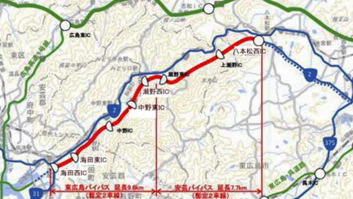 市東部など:東広島バイパス