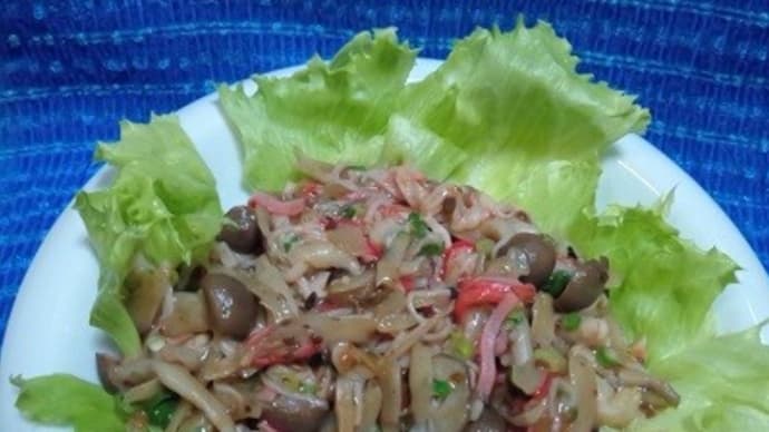 ありた鶏牛蒡シメジ甘辛炒め、昨日の晩御飯ね:D