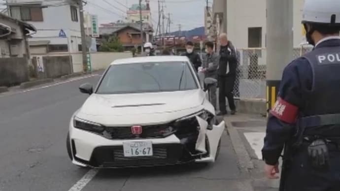 山口でクソ米兵が新車を盗んで他車に打つけて破壊