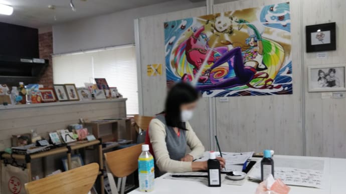 文月の墨文字教室○◯。7/18創作room rabolo 。7/20高山写真館 。
