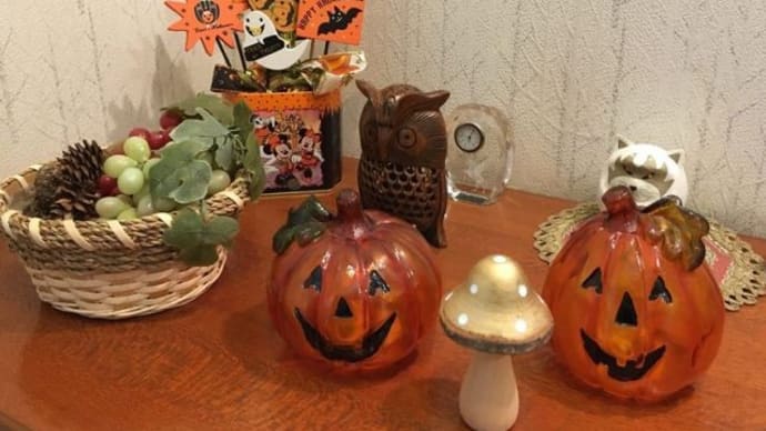 夏休み~10月 玄関ハロウィン飾り