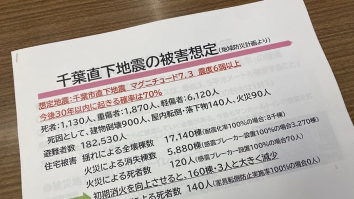 災害に強いまちづくりを!ー幕張西地域で議会報告会