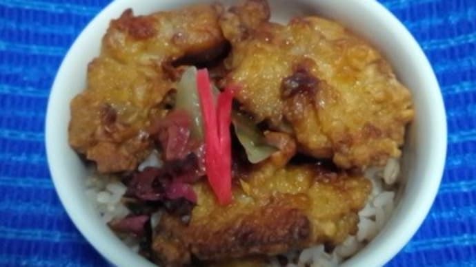【08/05昼食】桜島鶏唐揚げなお総菜、ミニ丼でかるぅ~くいただいたんだね:D