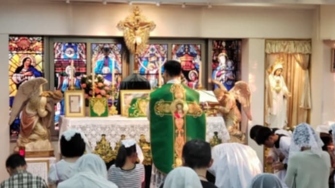 2019年8月11日（主日）大阪の聖母の汚れなき御心聖堂の夕方6時のミサ