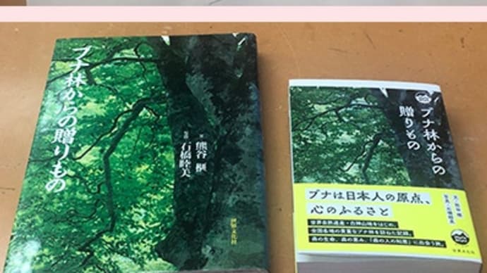 写真家の石橋睦美さんから文庫本サイズの「ブナ林からの贈りもの」が届く。